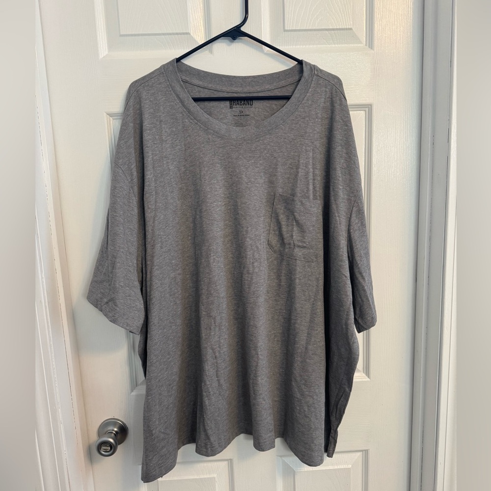 NWOT Haband Men’s Big & Tall Heather Grey Chest Pocket T-Shirt